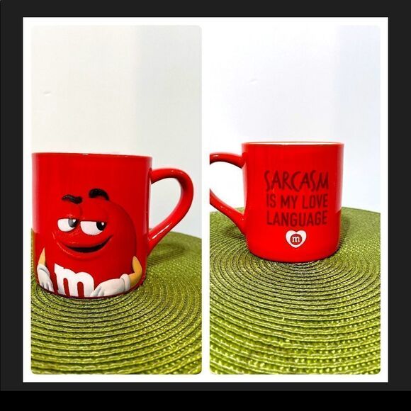 M&M “Sarcasm is My Love Language” Ceramic Mug NWOT - Picture 1 of 8